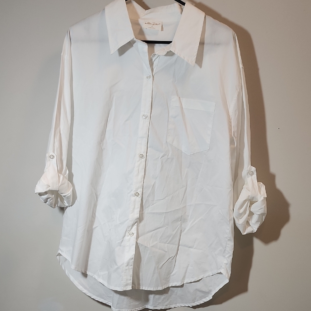 Elegant White Button Down Shirt (A-20)